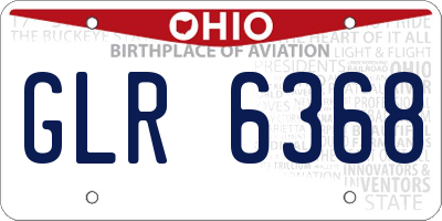 OH license plate GLR6368