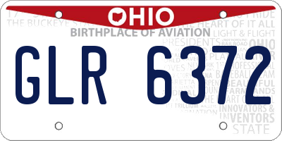 OH license plate GLR6372
