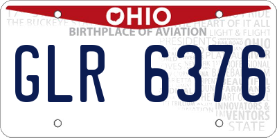 OH license plate GLR6376