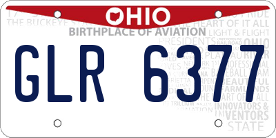 OH license plate GLR6377