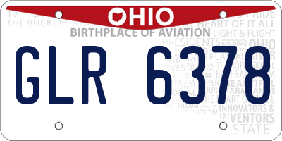 OH license plate GLR6378