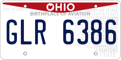 OH license plate GLR6386