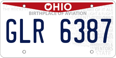 OH license plate GLR6387
