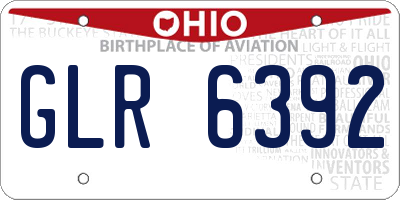 OH license plate GLR6392