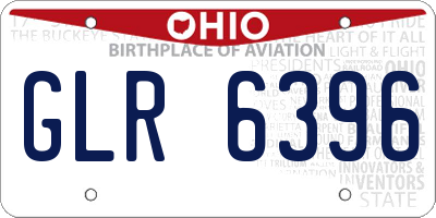 OH license plate GLR6396