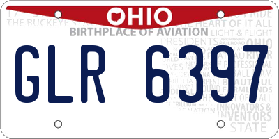 OH license plate GLR6397