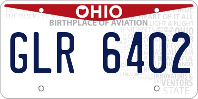 OH license plate GLR6402