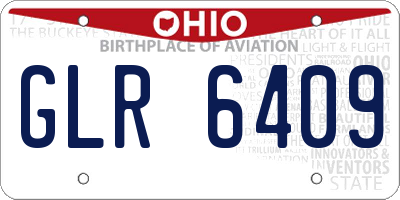 OH license plate GLR6409