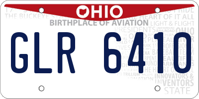 OH license plate GLR6410
