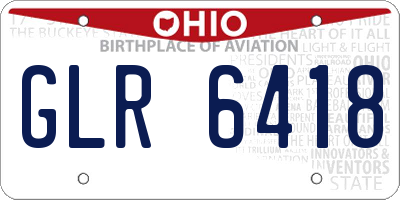 OH license plate GLR6418