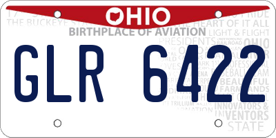 OH license plate GLR6422