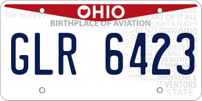 OH license plate GLR6423
