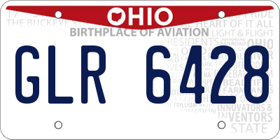 OH license plate GLR6428