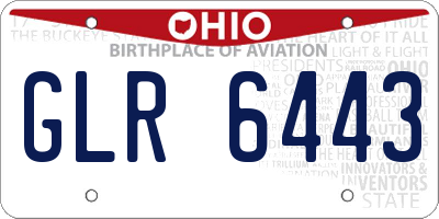OH license plate GLR6443
