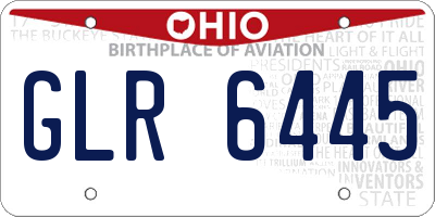 OH license plate GLR6445