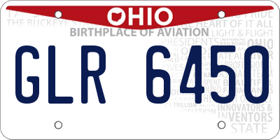 OH license plate GLR6450