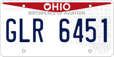 OH license plate GLR6451