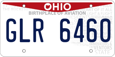 OH license plate GLR6460