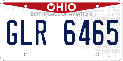 OH license plate GLR6465