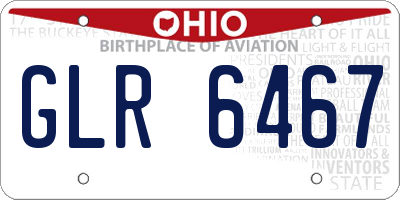 OH license plate GLR6467