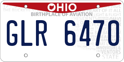 OH license plate GLR6470