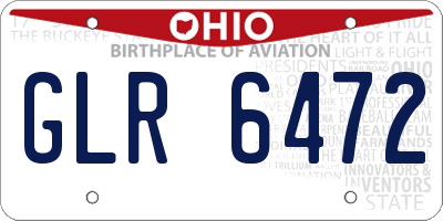 OH license plate GLR6472