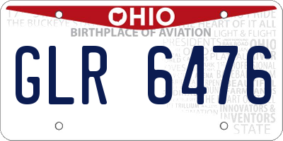 OH license plate GLR6476
