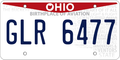 OH license plate GLR6477