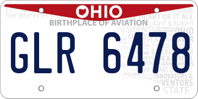 OH license plate GLR6478