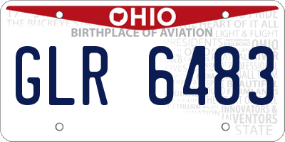 OH license plate GLR6483