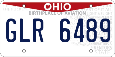 OH license plate GLR6489