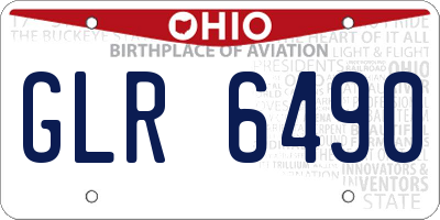 OH license plate GLR6490
