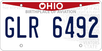 OH license plate GLR6492