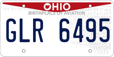 OH license plate GLR6495