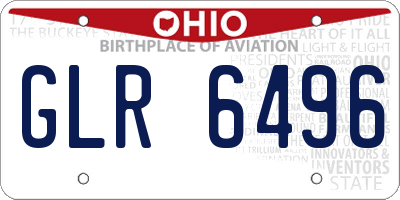 OH license plate GLR6496