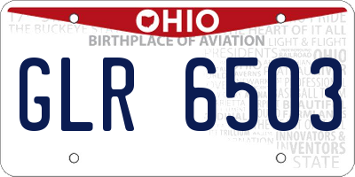 OH license plate GLR6503