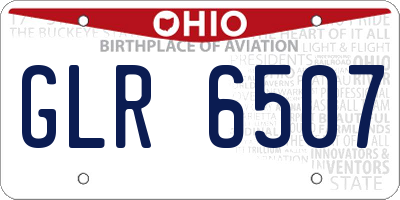 OH license plate GLR6507