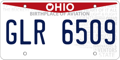 OH license plate GLR6509