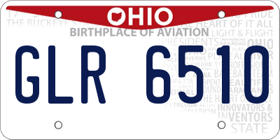 OH license plate GLR6510