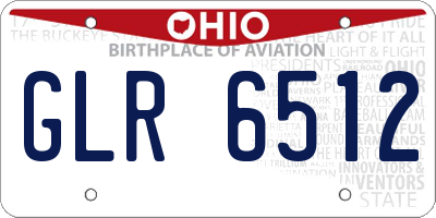 OH license plate GLR6512