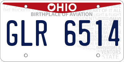 OH license plate GLR6514
