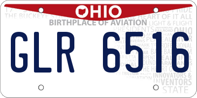 OH license plate GLR6516