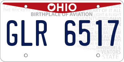OH license plate GLR6517