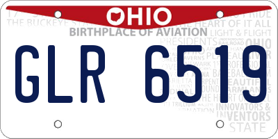 OH license plate GLR6519