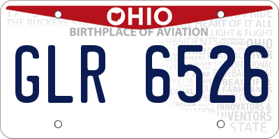 OH license plate GLR6526