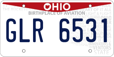 OH license plate GLR6531