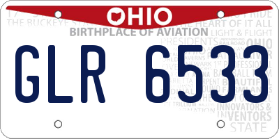 OH license plate GLR6533