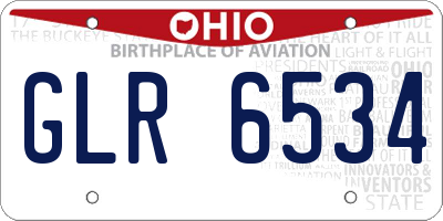 OH license plate GLR6534