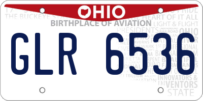 OH license plate GLR6536