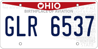OH license plate GLR6537
